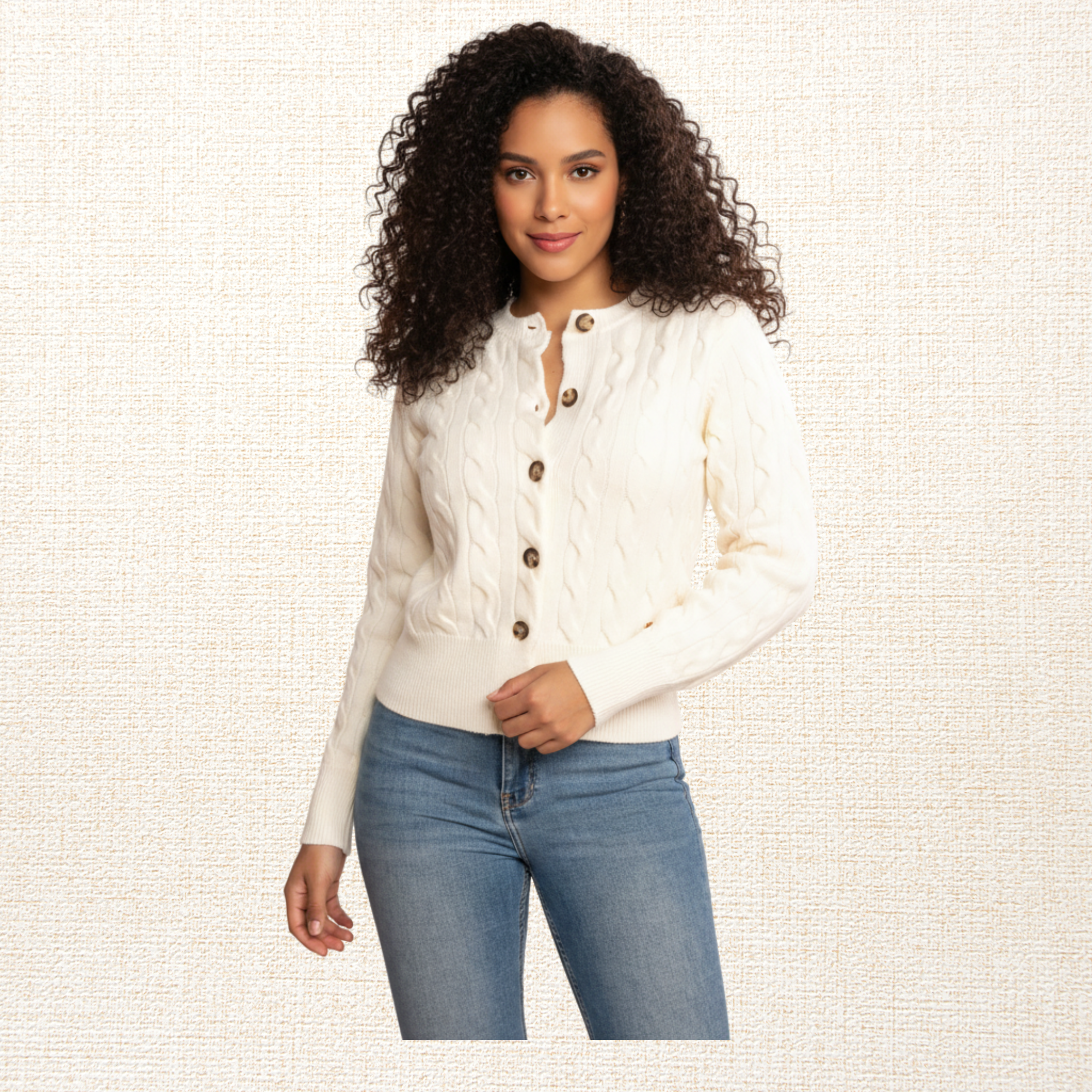 Sweater Marfil Florencia Tejido Mujer