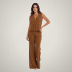 Conjunto Set Verano Tejido Café