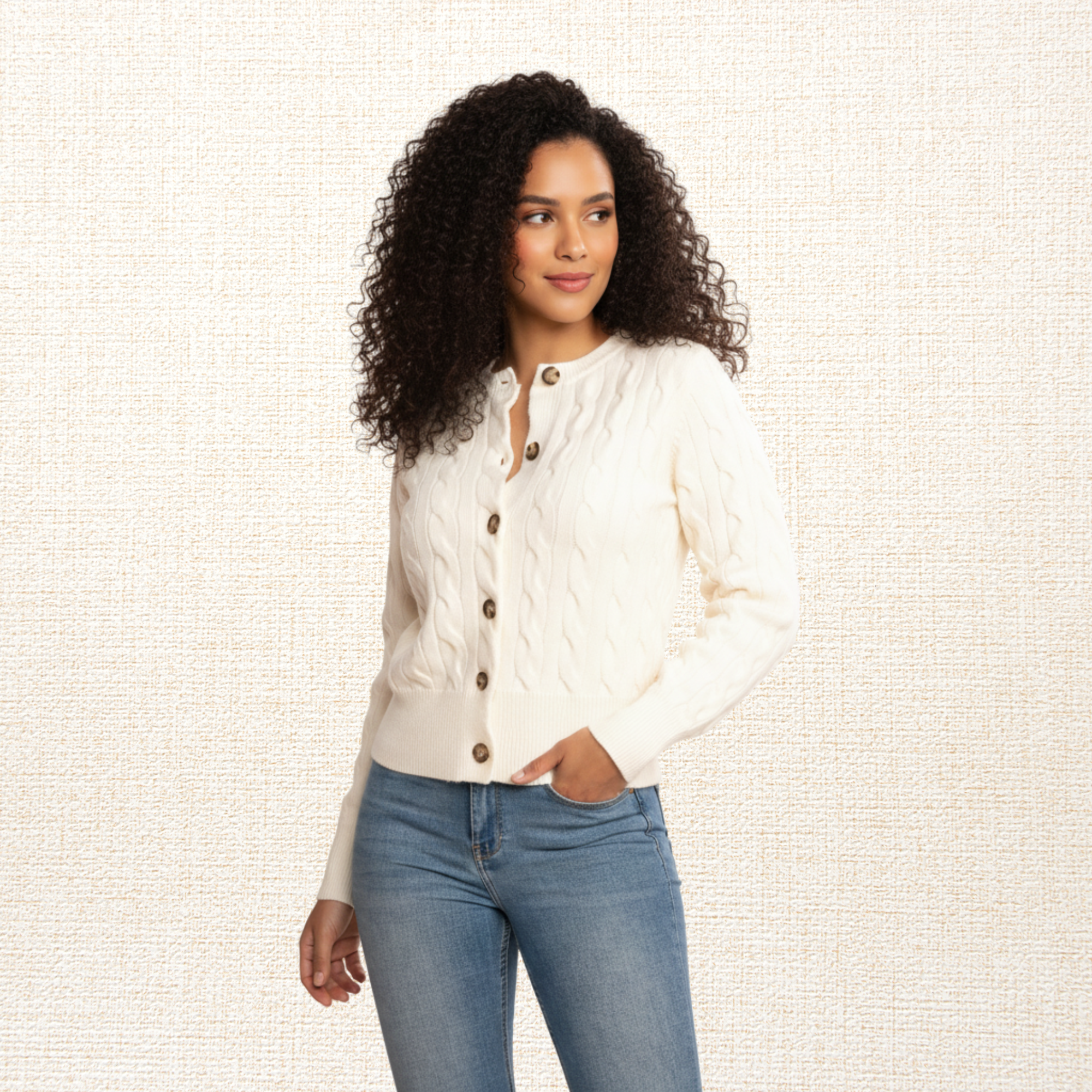 Sweater Marfil Florencia Tejido Mujer