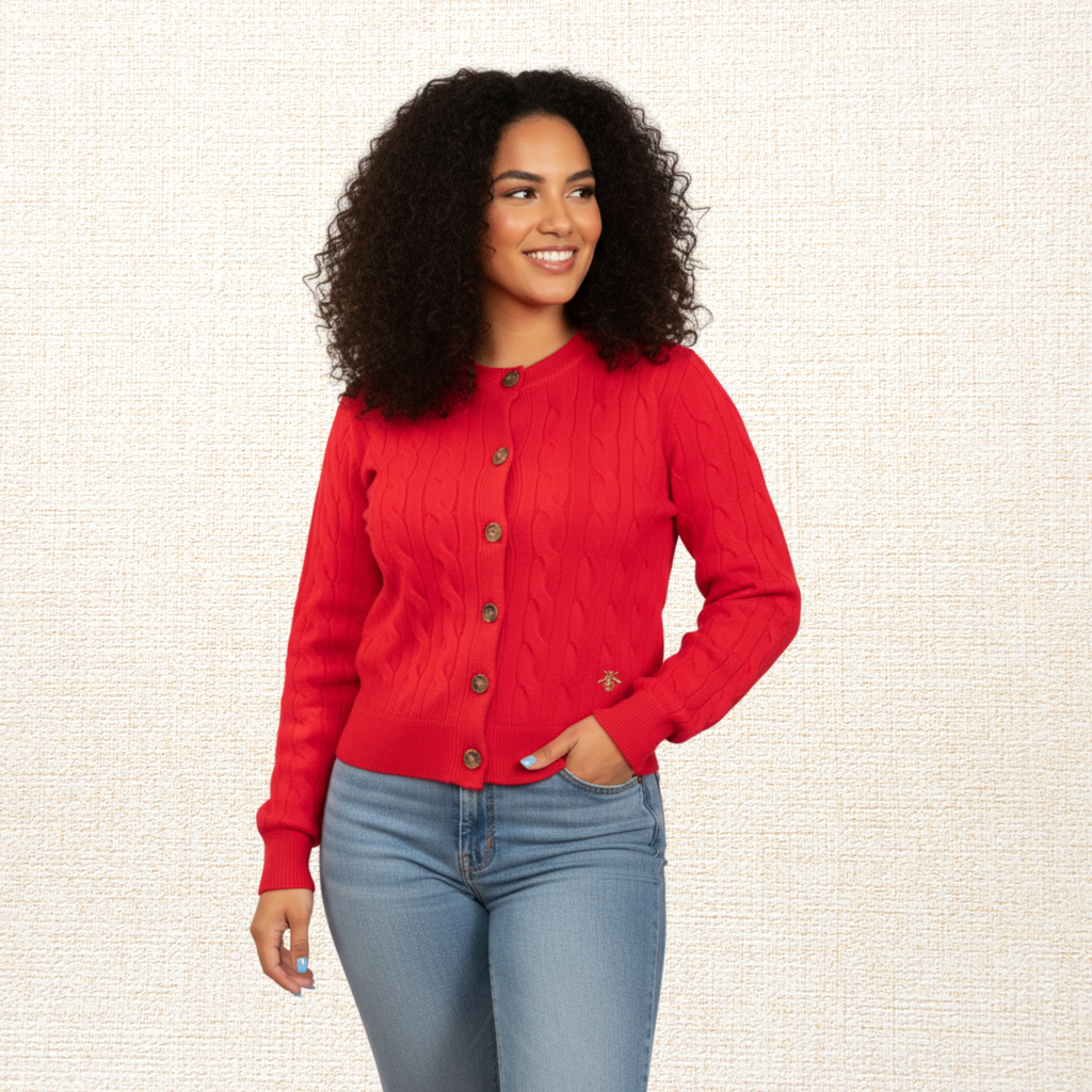 Sweater Rojo Florencia Tejido Mujer