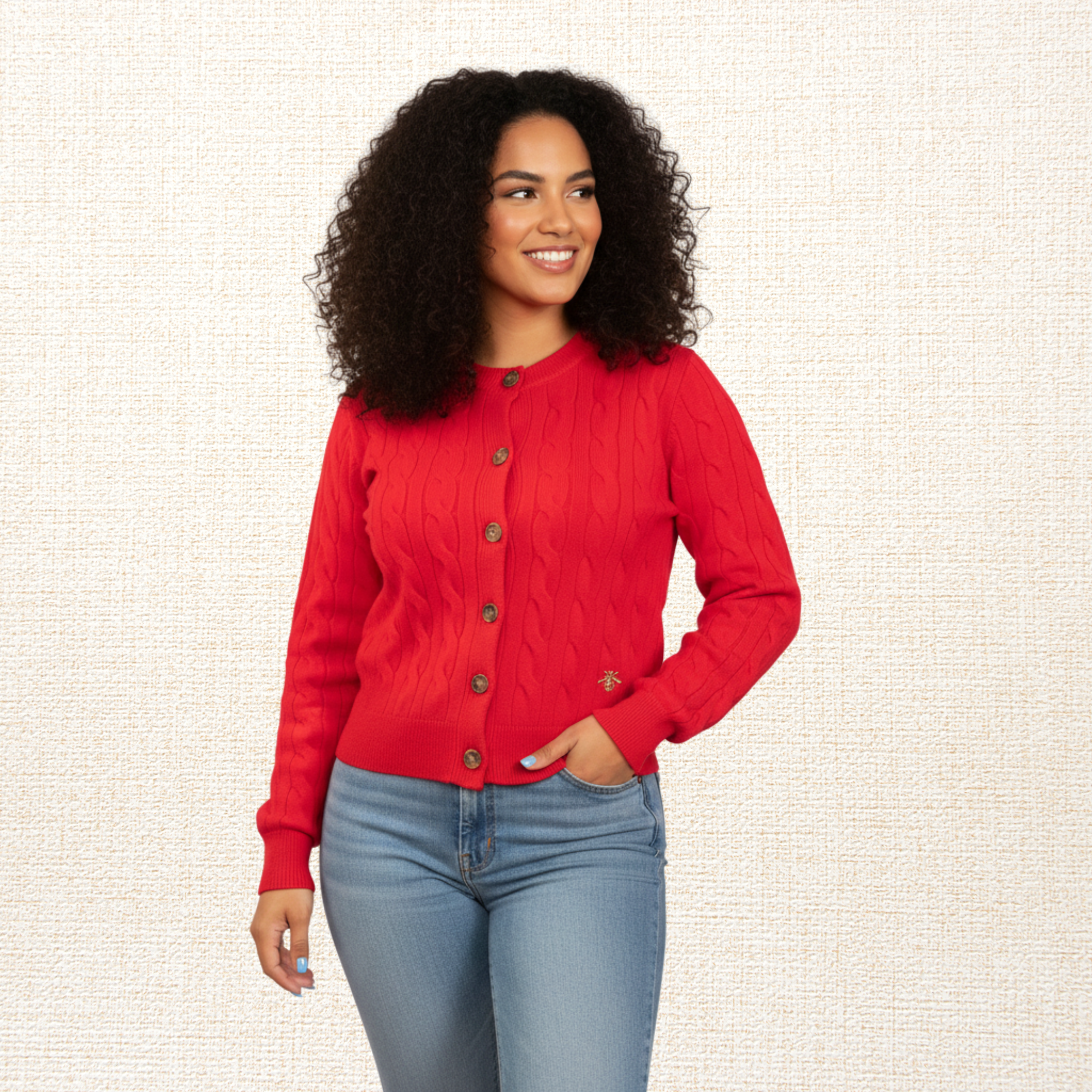 Sweater Rojo Florencia Tejido Mujer