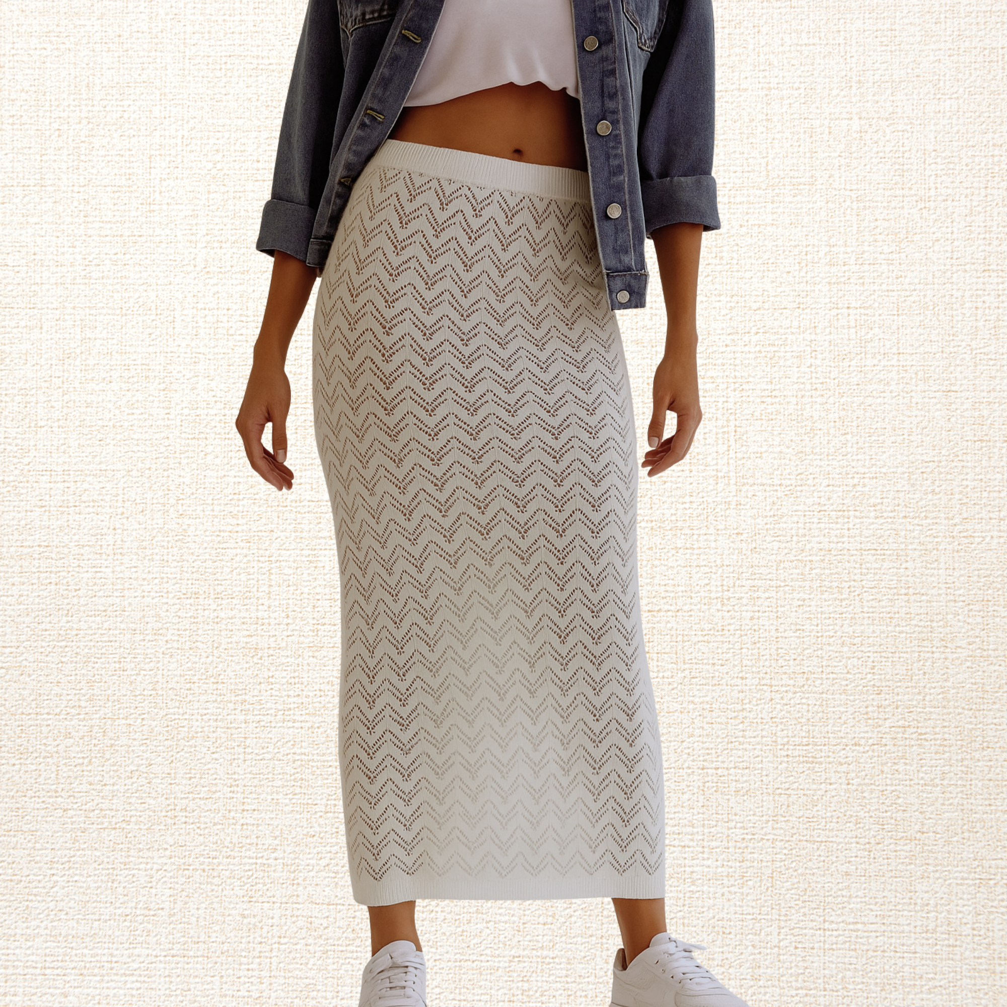 Falda Tejida Norwich Marfil