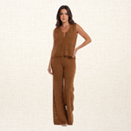 Conjunto Set Verano Tejido Café