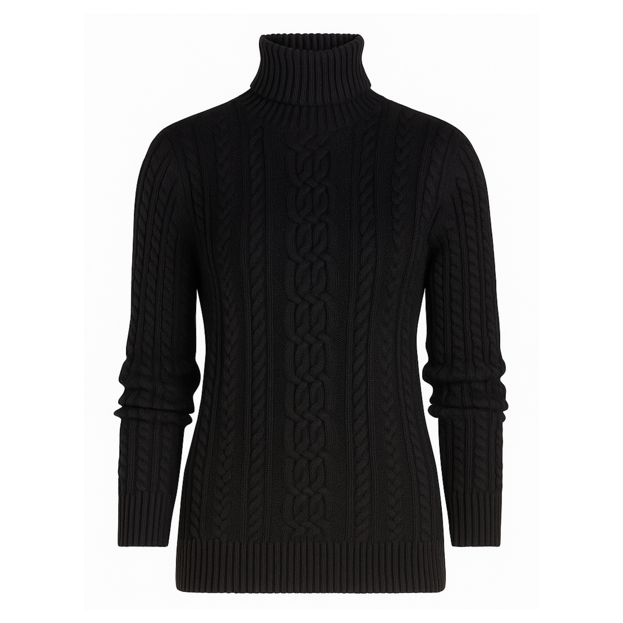 Sweater Mujer Londres Trenzado Algodón Negro