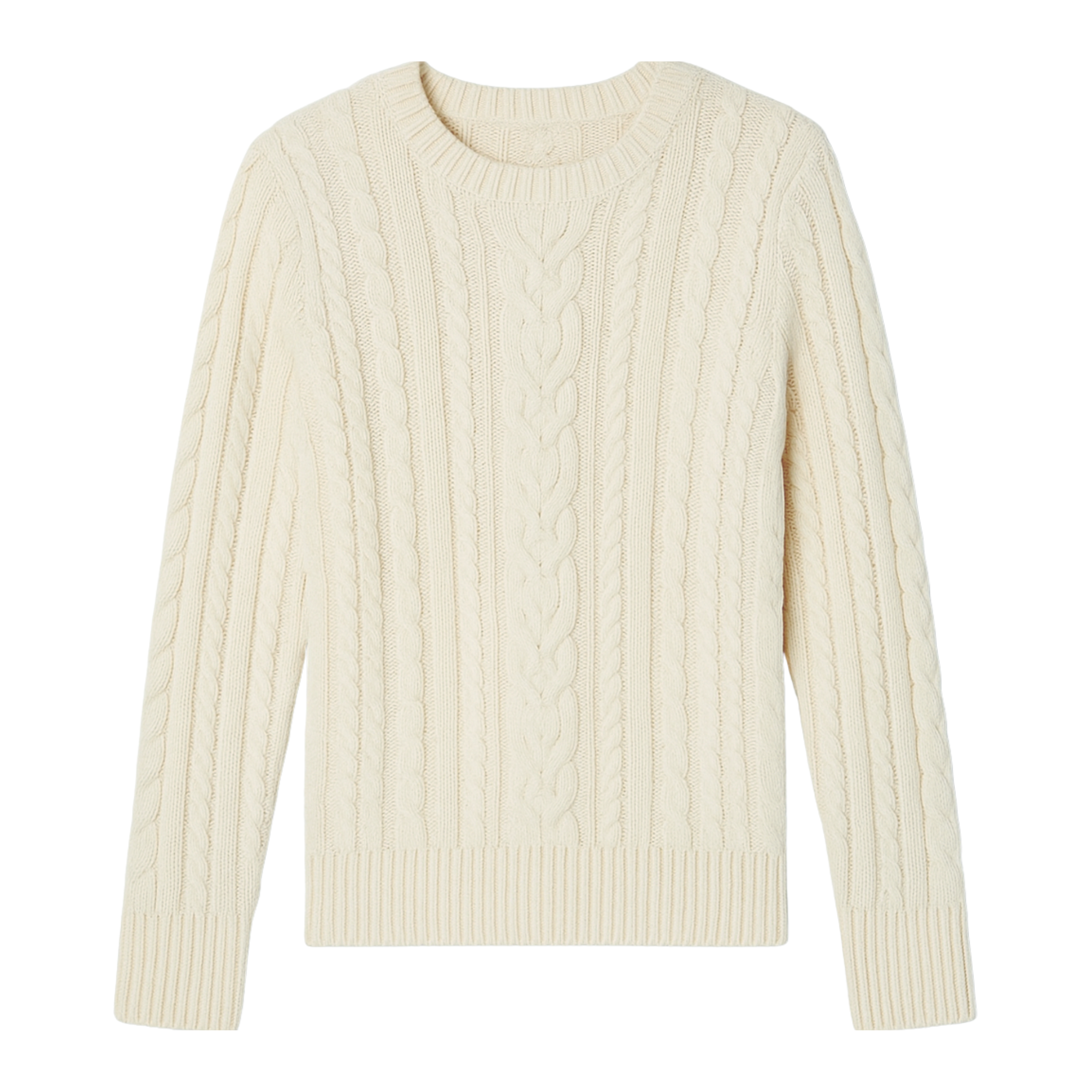 Sweater Mujer New York Trenzado Algodón Marfil