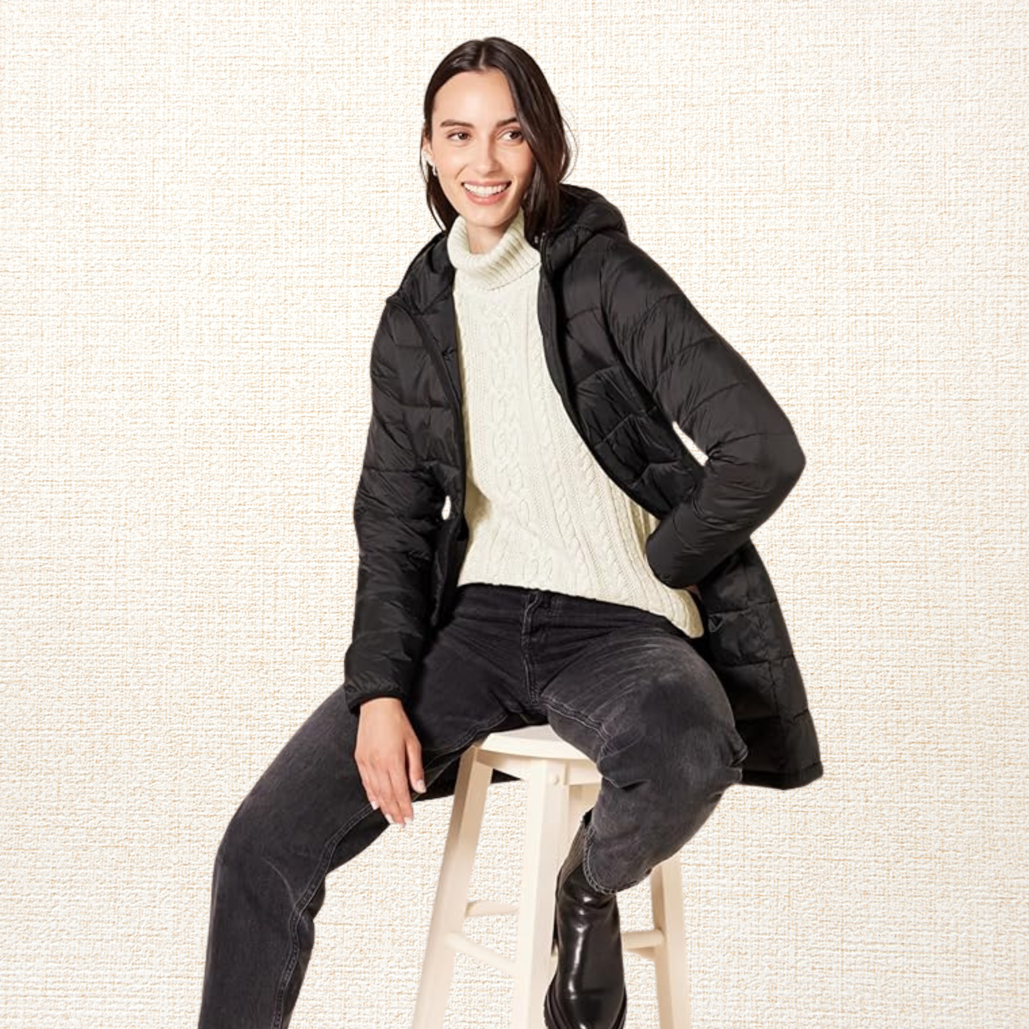 Sweater Mujer Londres Trenzado Algodón Marfil