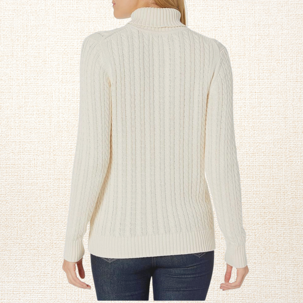 Sweater Mujer Londres Trenzado Algodón Marfil