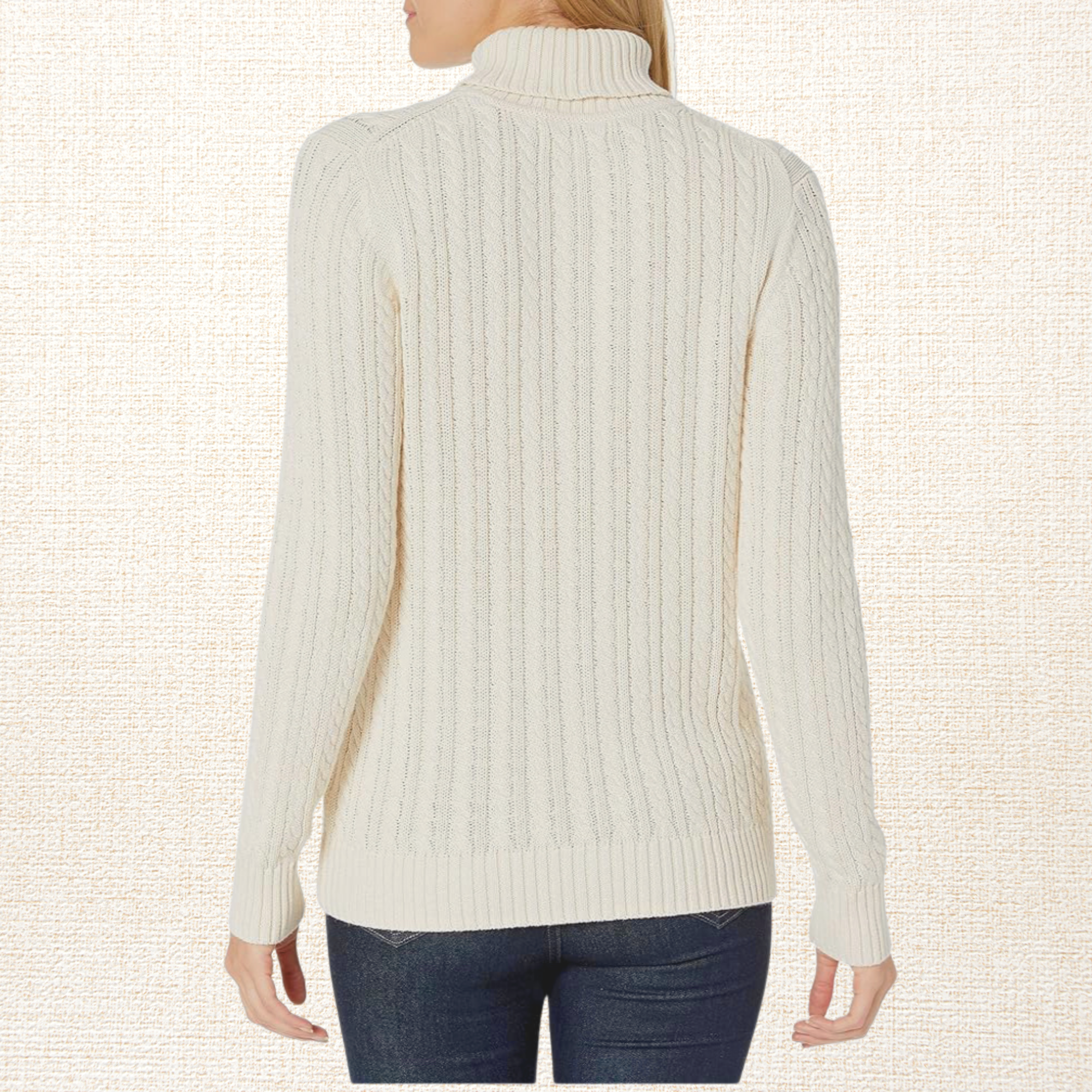 Sweater Mujer Londres Trenzado Algodón Marfil