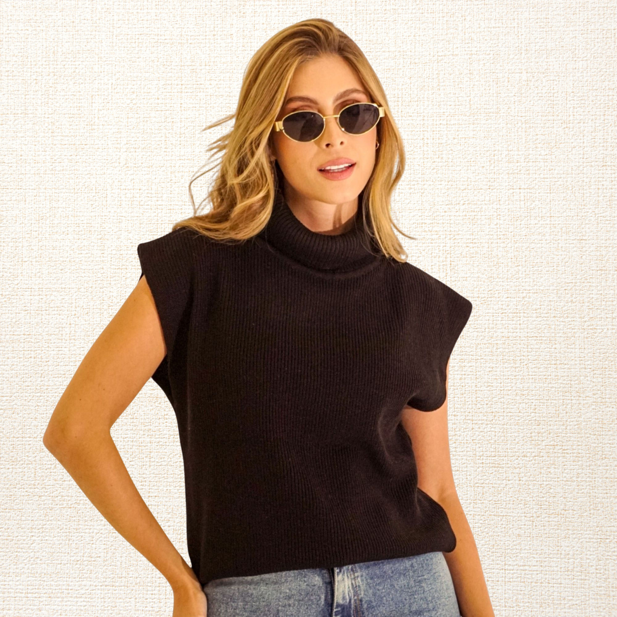 Chaleco Tejido Lyon Negro