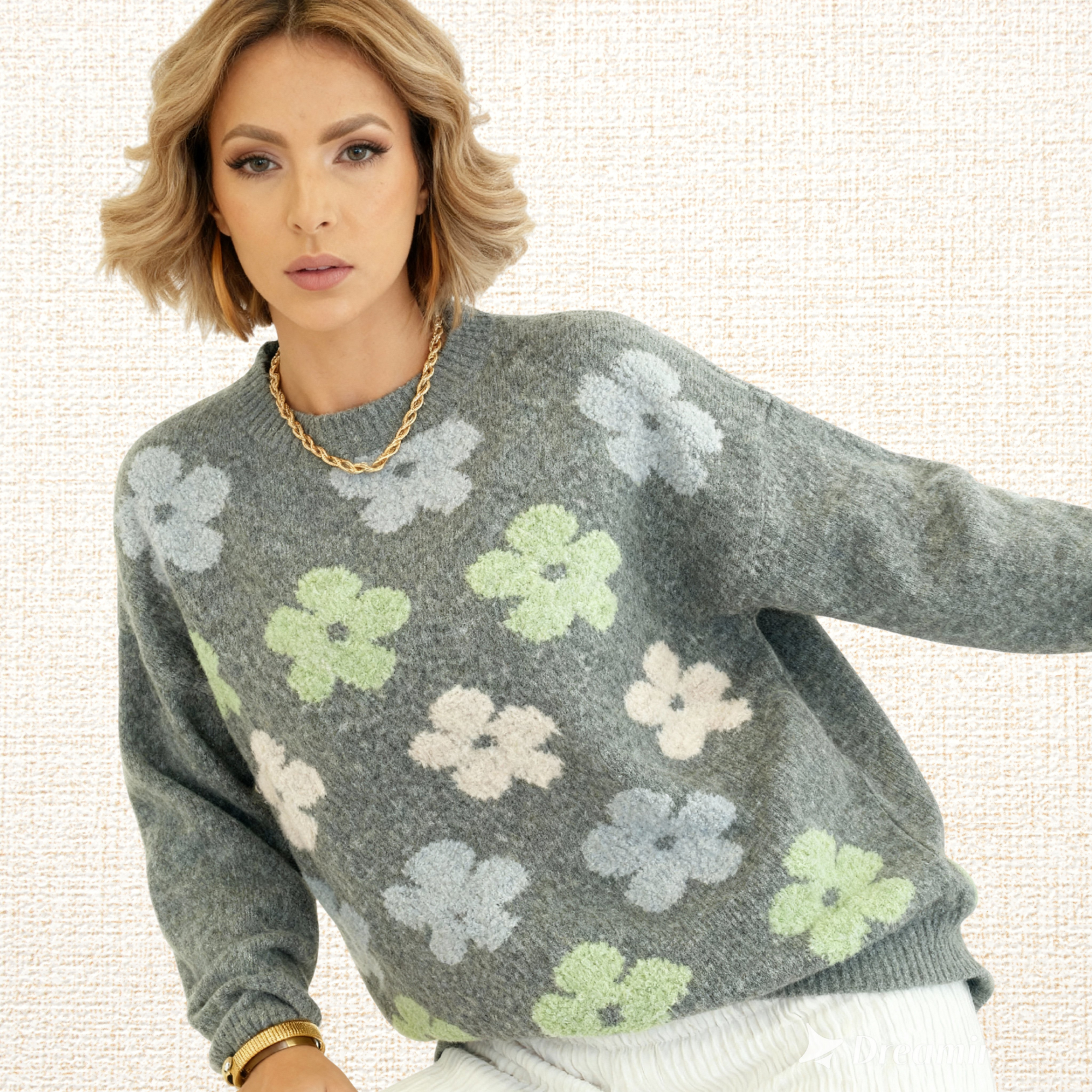 Sweater Tejido Praga Gris Mujer