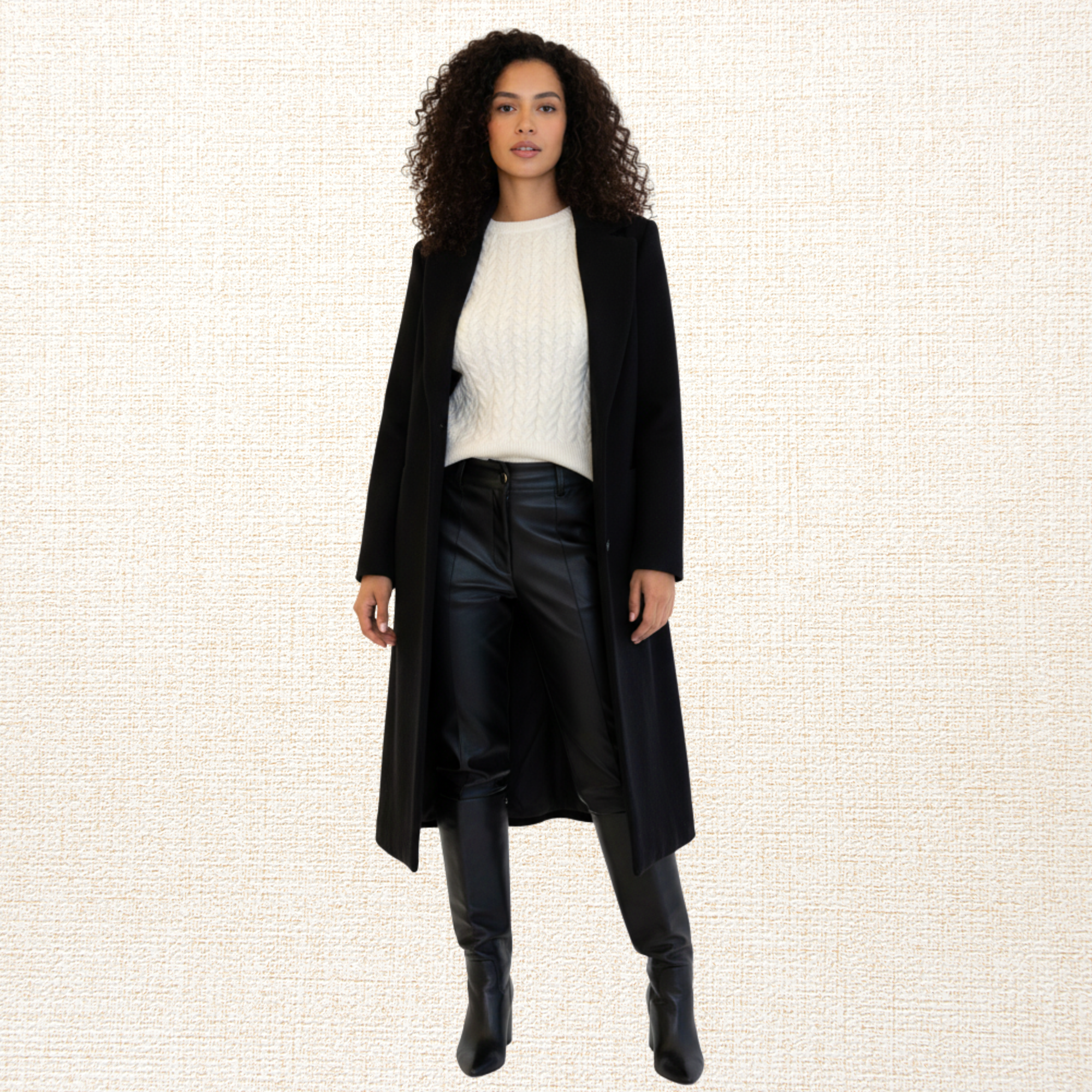 Sweater Mujer Paris Trenzado Marfil