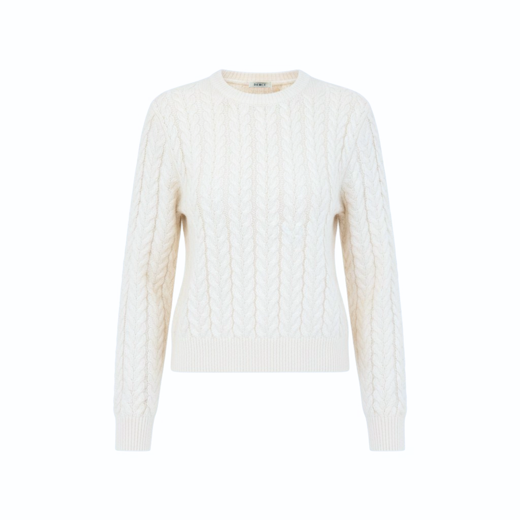 Sweater Mujer Paris Trenzado Marfil