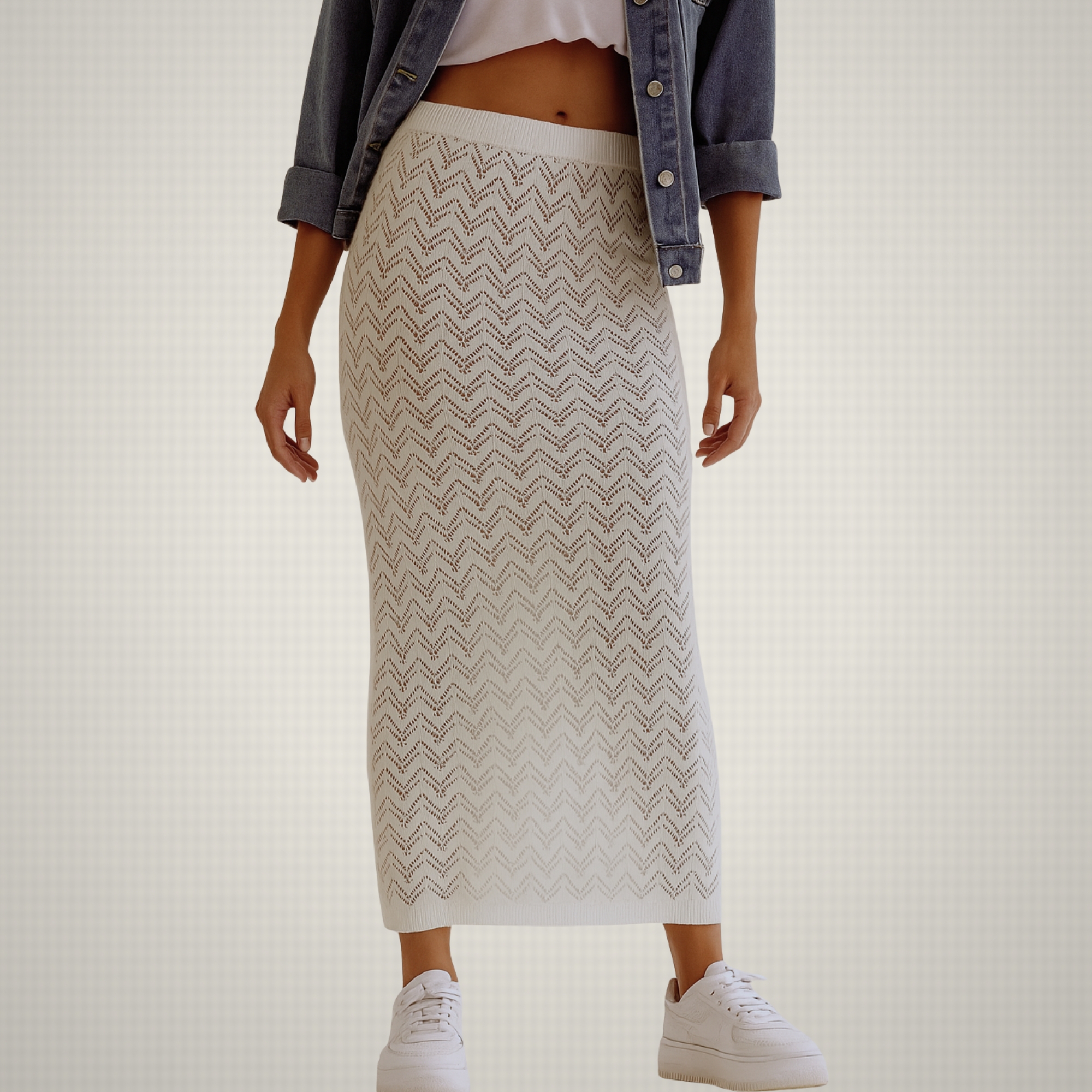 Falda Tejida Norwich Marfil