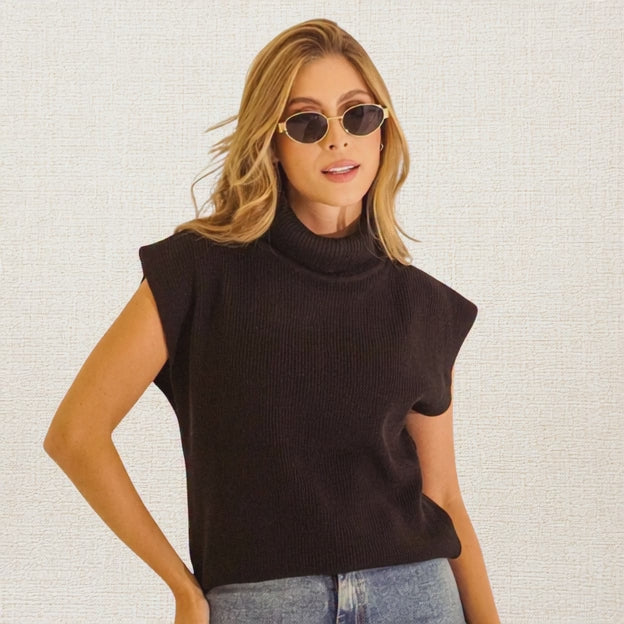 Chaleco Tejido Lyon Negro