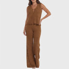 Conjunto Set Verano Tejido Café